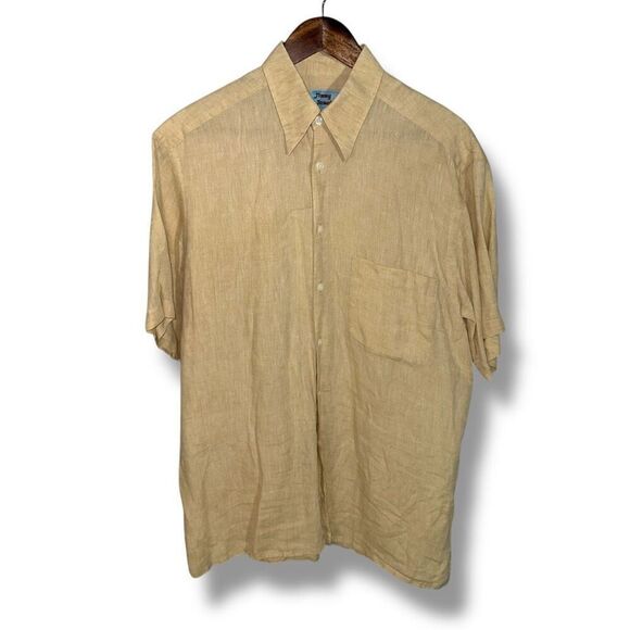 Jimmy Jamaica 100% Linen S/S Button Down Shirt Sz M - Picture 1 of 10